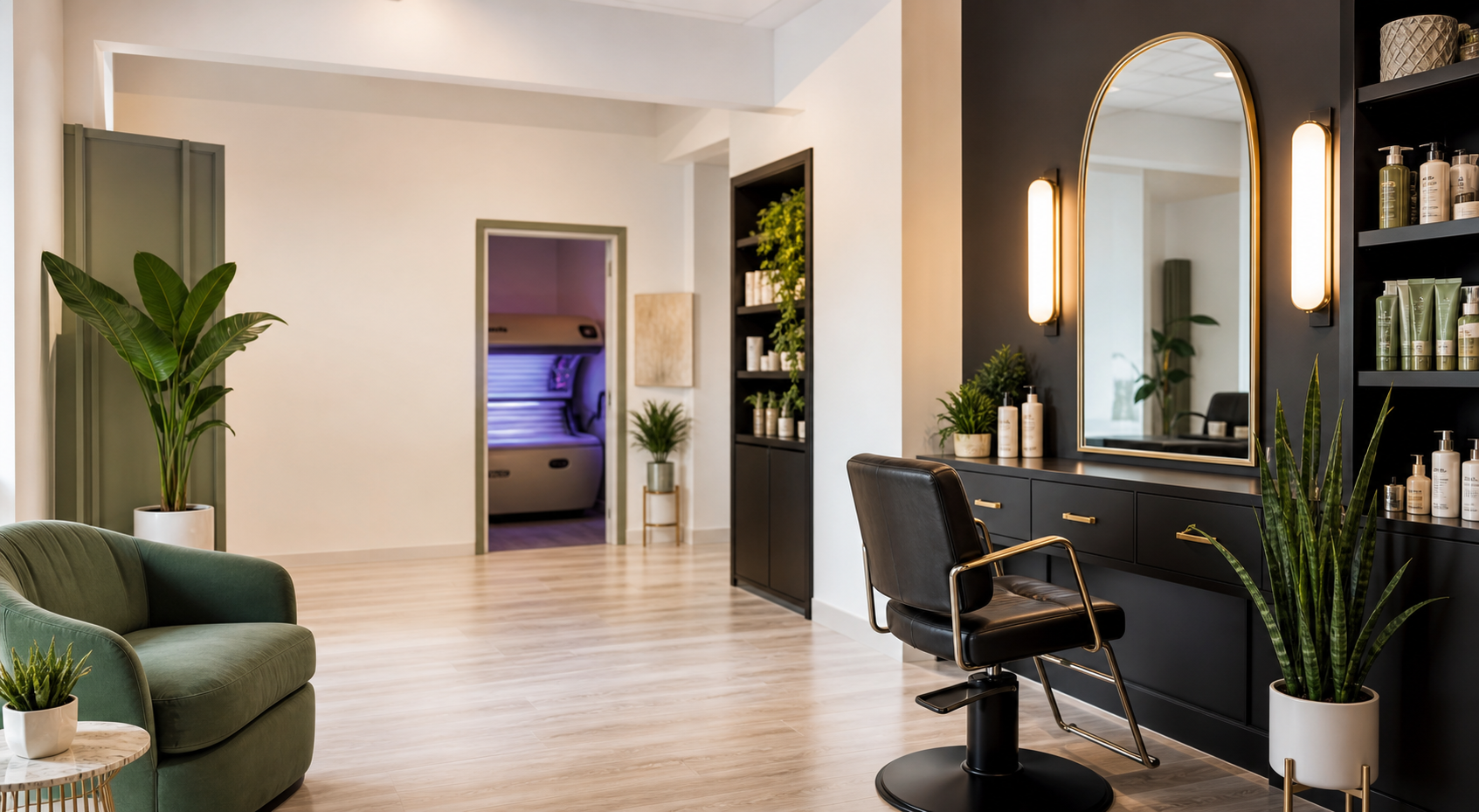 Modern hair salon interior
